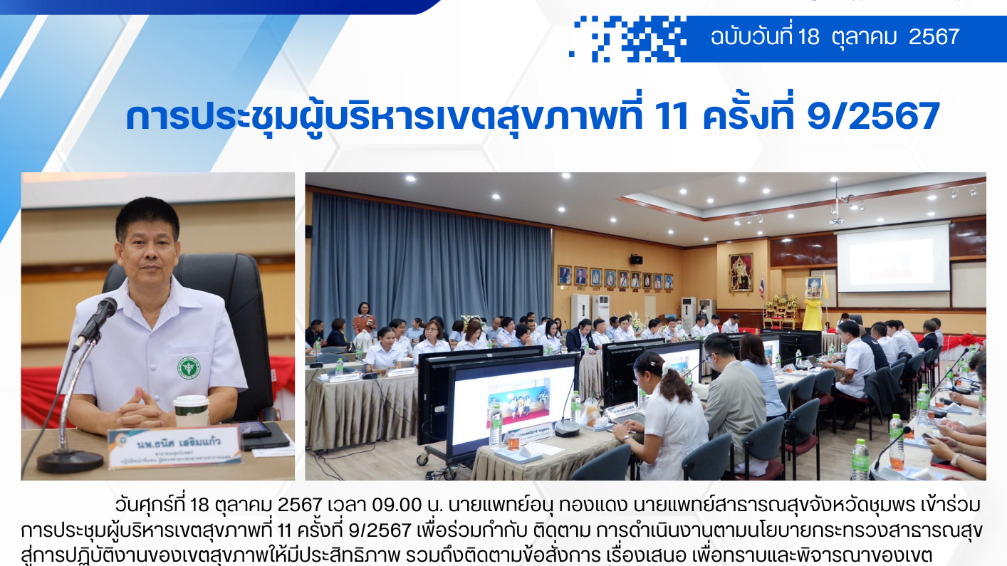 การประชุมผู้บริหารเขตสุขภาพที่ 11 ครั้งที่ 9/2567