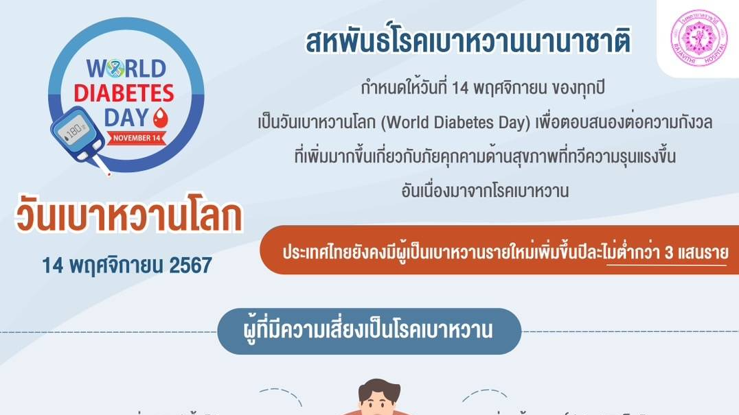 กรมการแพทย์ร่วมรณรงค์หยุดส่งต่อโรคเบาหวาน เนื่องในวันเบาหวานโลก ชี้อย่าส่งต่อโรค...