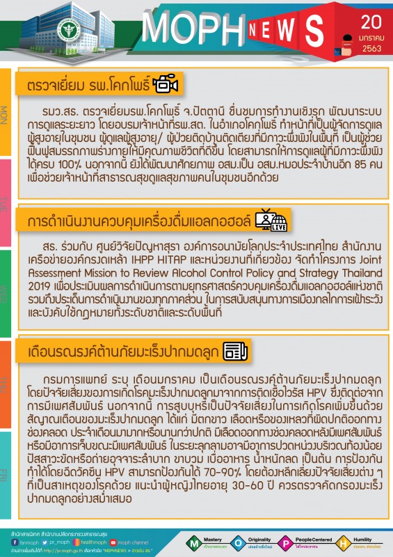 MOPH NEWS 20 มกราคม 2563