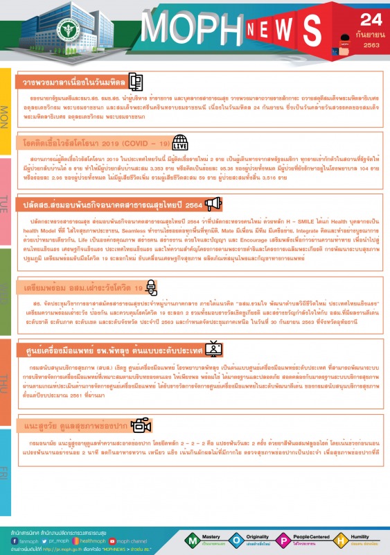 MOPH NEWS 24 กันยายน 2563