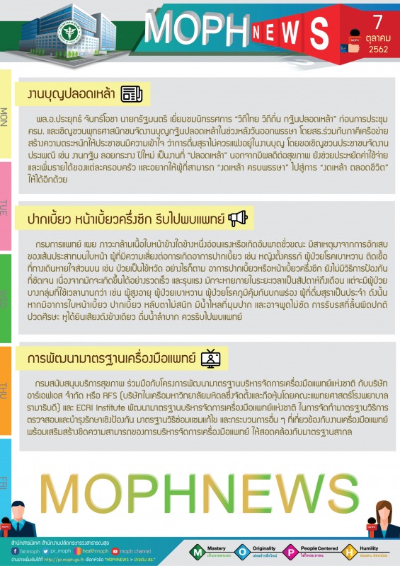 MOPH NEWS 7 ตุลาคม 2562