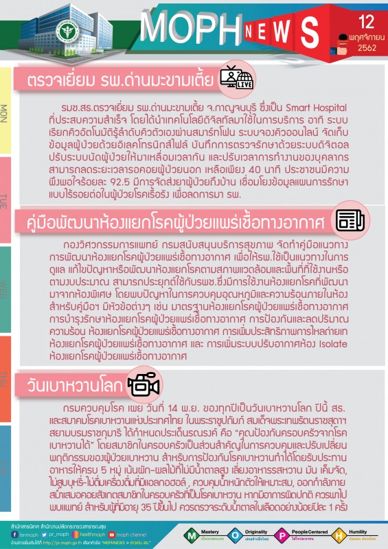 MOPH NEWS 12 พฤศจิกายน 2562