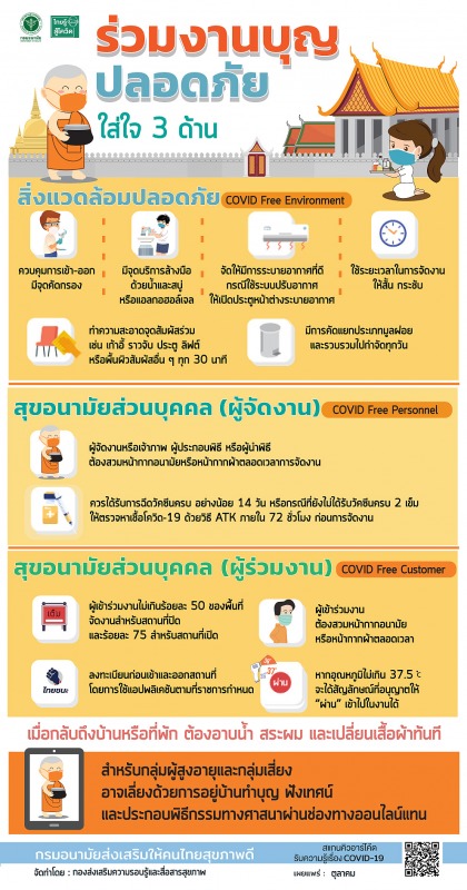 ร่วมงานบุญปลอดภัยใส่ใจ 3 ด้าน