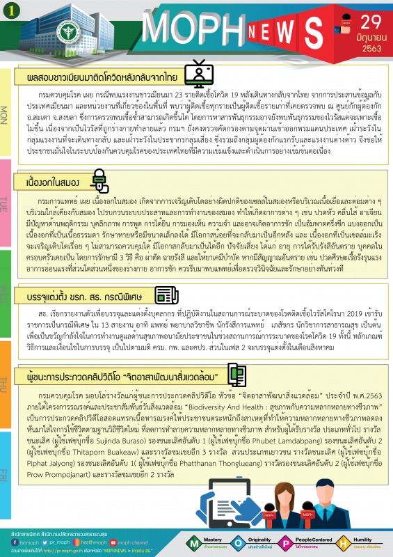 MOPH NEWS 29 มิถุนายน 2563