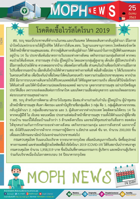 MOPH NEWS 25 มีนาคม 2563