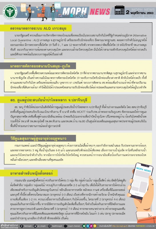 MOPH NEWS 2 พฤศจิกายน 2563