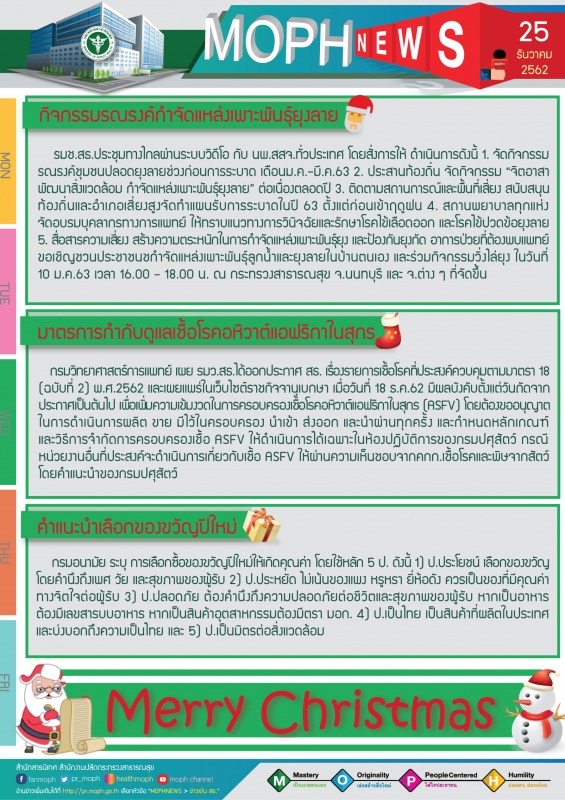 MOPH NEWS 25 ธันวาคม 2562