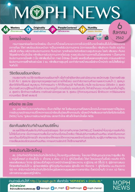 MOPH NEWS 6 สิงหาคม 2562