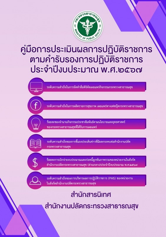 คู่มือการประเมินผลการปฏิบัติราชการตามคำรับรองการปฏิบัติราชการ ประจำปีงบประมาณ พ.ศ. 2567