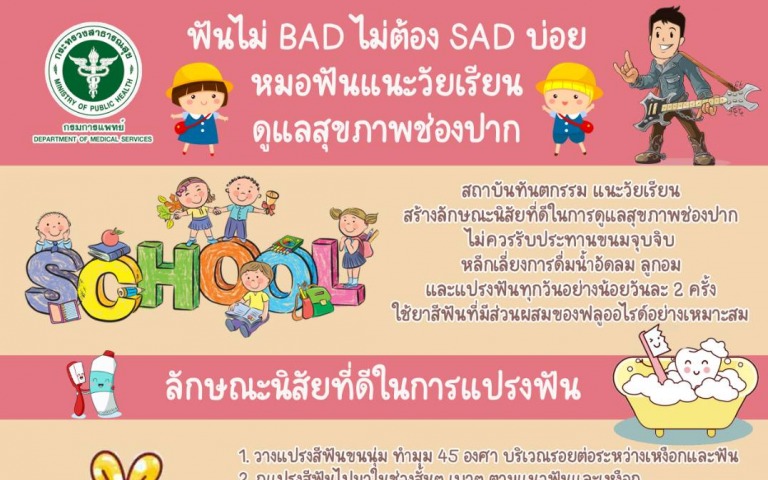 ฟันไม่ BAD ไม่ต้อง SAD บ่อย หมอฟันแนะวัยเรียน ดูแลสุขภาพช่องปาก