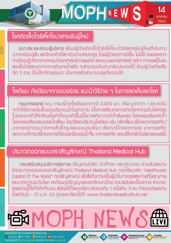 MOPH NEWS 14 มกราคม 2563