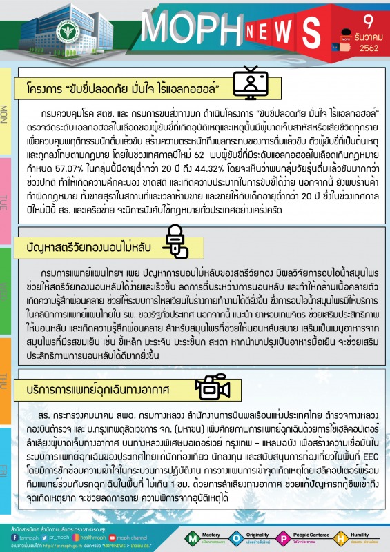 MOPH NEWS 9 ธันวาคม 2562