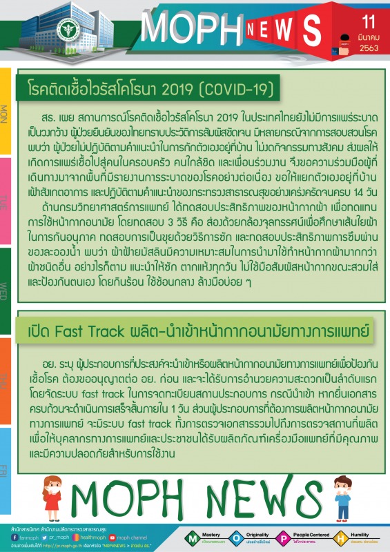 MOPH NEWS 11 มีนาคม 2563