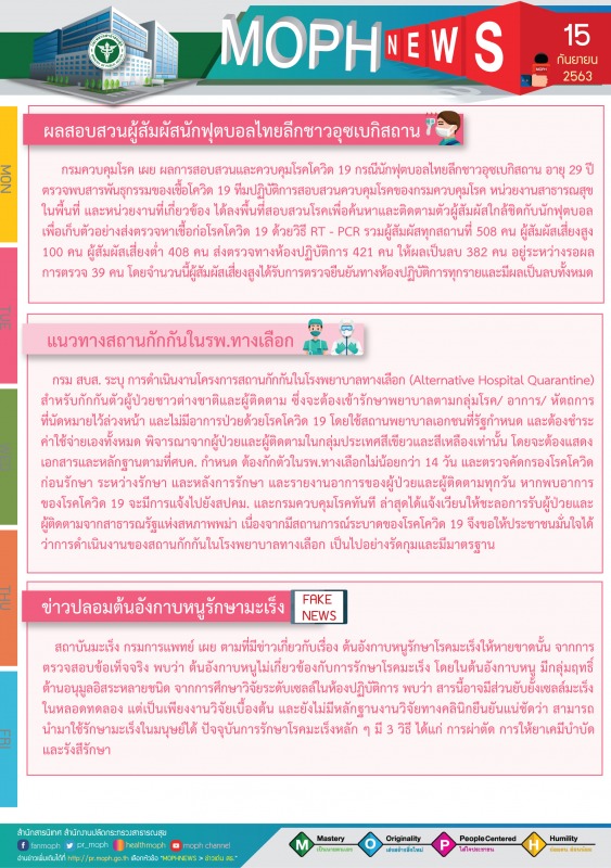 MOPH NEWS 15 กันยายน 2563