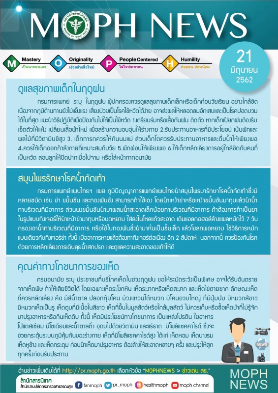 MOPH NEWS 21 มิถุนายน 2562