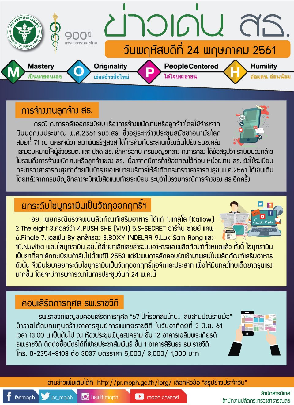 ข่าวเด่น 24 พฤษภาคม 2561 