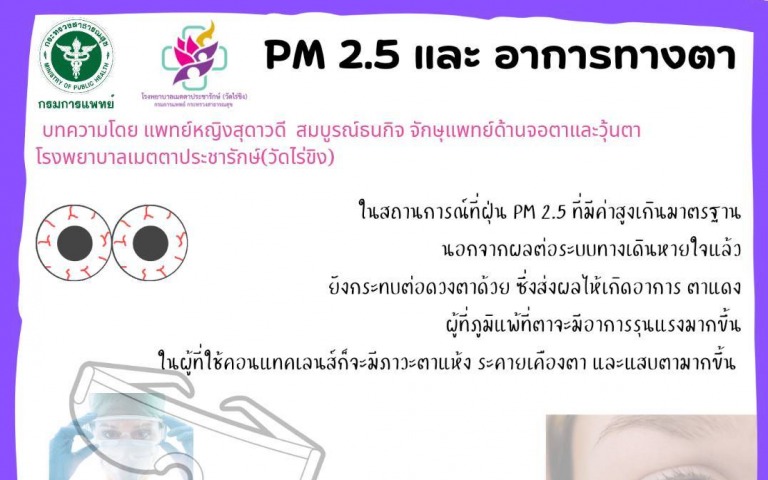 รพ.เมตตาฯ เตือนระวัง! PM 2.5 ภัยร้ายใกล้ดวงตา