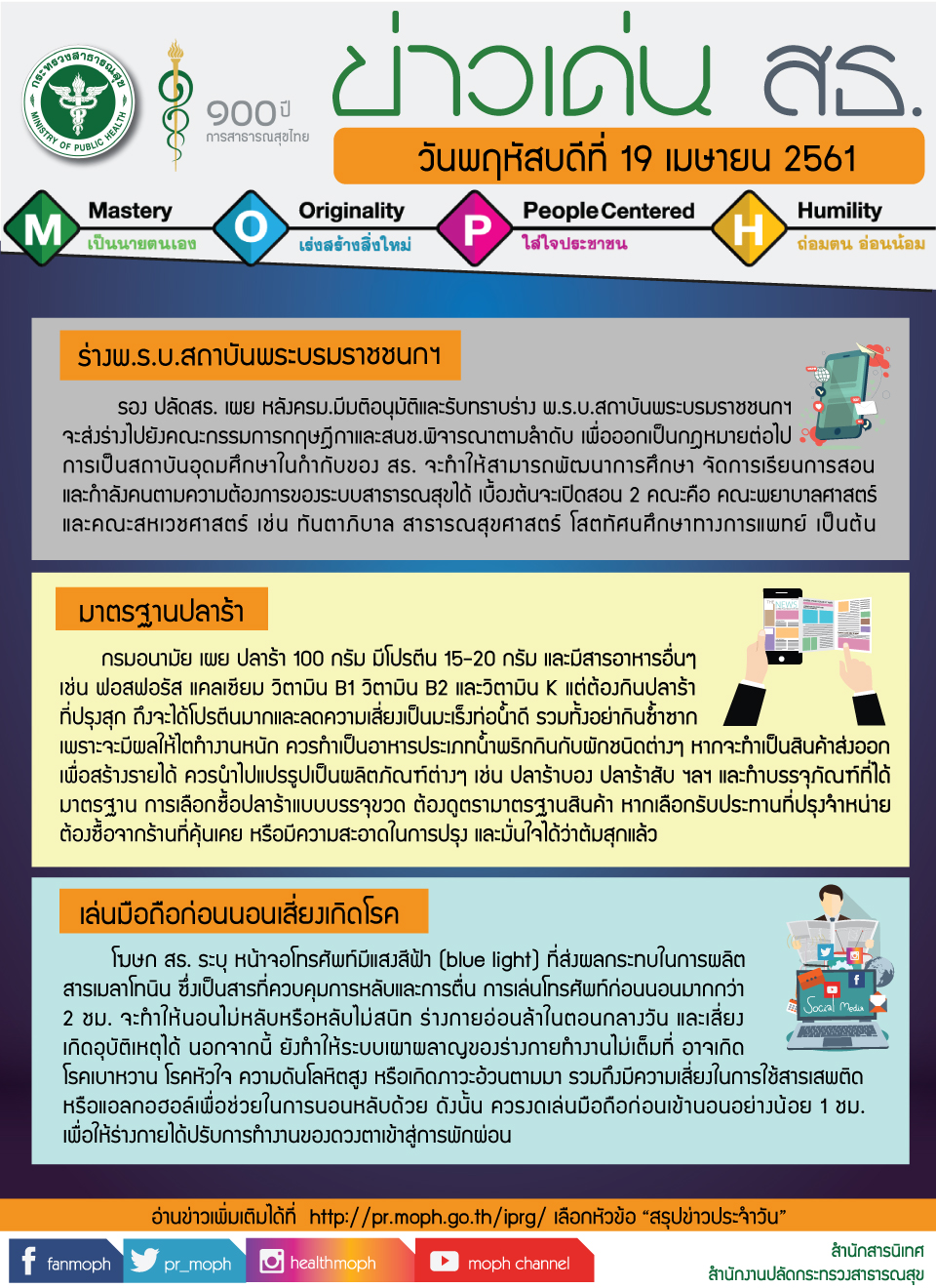 ข่าวเด่น 19 เมษายน 2561 