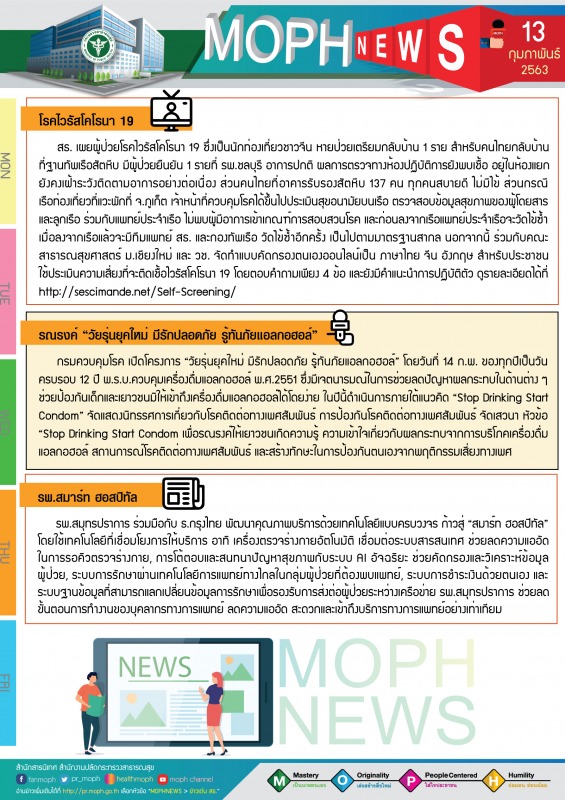 MOPH NEWS 13 กุมภาพันธ์ 2563