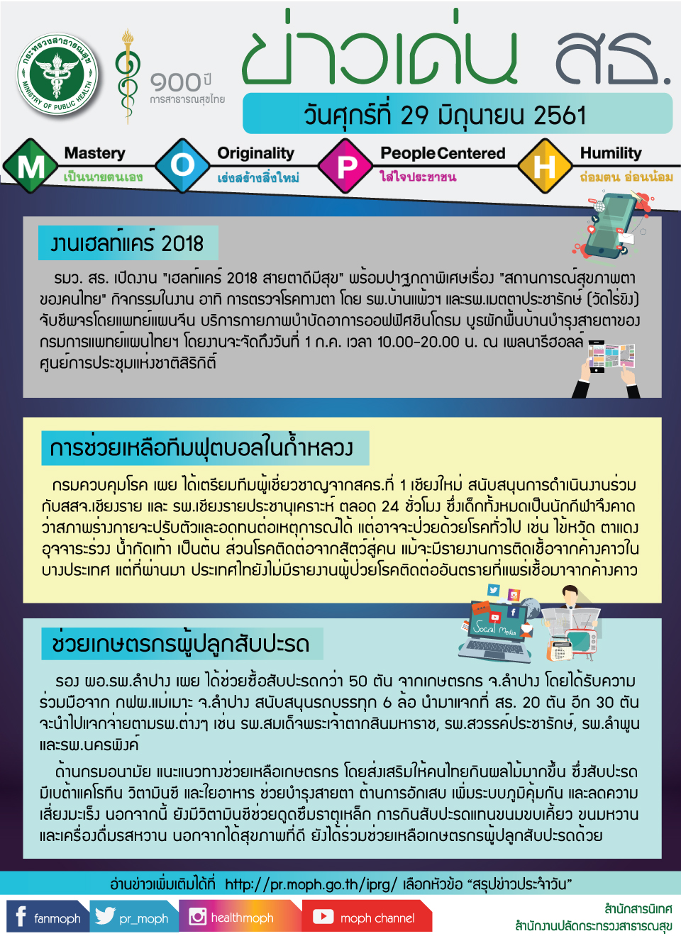 ข่าวเด่น 29 มิถุนายน 2561 