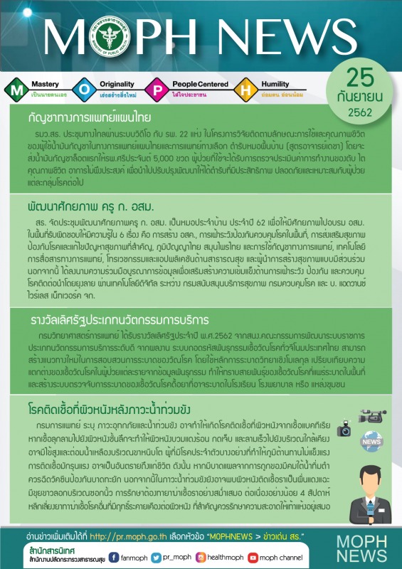 MOPH NEWS 25 กันยายน 2562