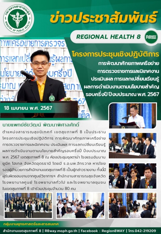 โครงการประชุมเชิงปฏิบัติการ การพัฒนาศักยภาพเครือข่าย การตรวจราชการและนิเทศงาน  ป...