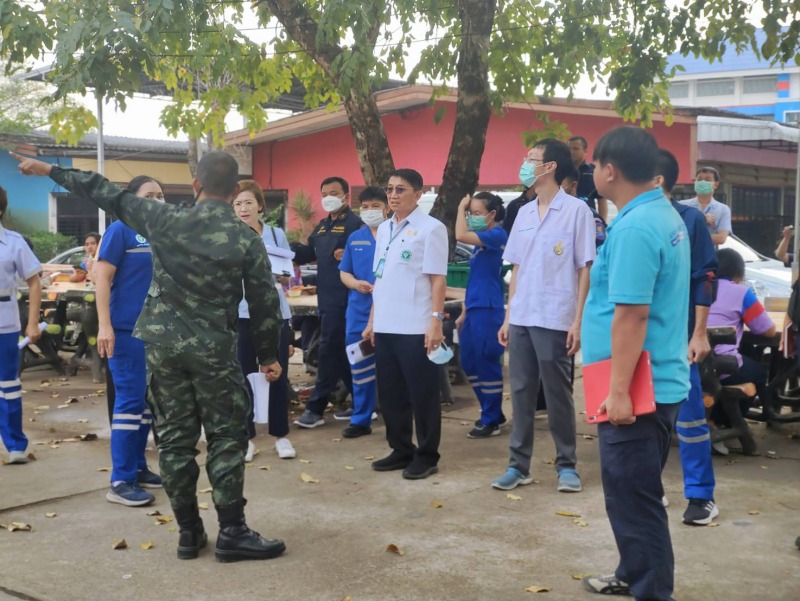 สสจ.อุบลฯลงพื้นที่เตรียมความพร้อมในการซ้อมแผนเผชิญเหตุฉุกเฉินทางการแพทย์ ณ โรงเร...