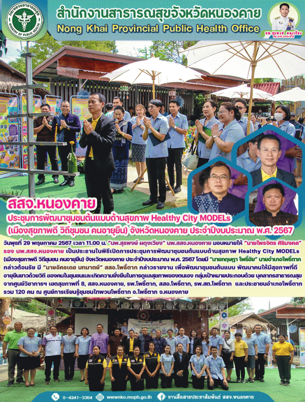 สสจ.หนองคาย ประชุมการพัฒนาชุมชนต้นแบบด้านสุขภาพ Healthy City MODELs (เมืองสุขภาพ...