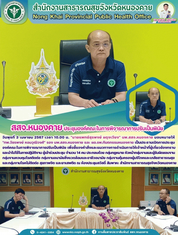 สสจ.หนองคาย การประชุมองค์คณะในการพิจารณาการปรับเป็นพินัย